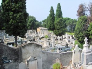 Le cimetière juif vu des cimetières chrétiens